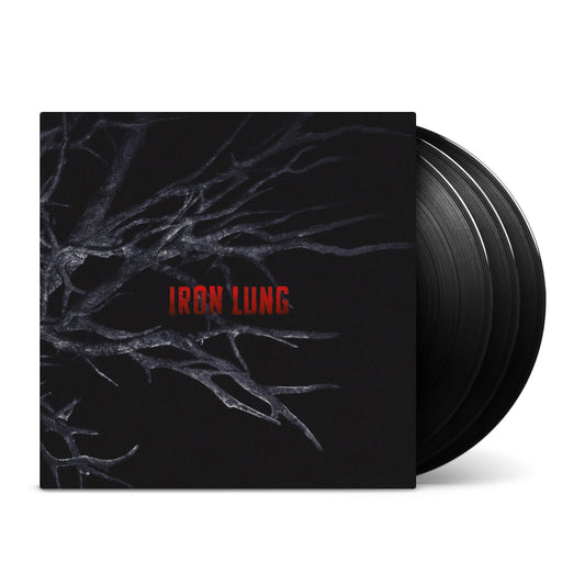 e Iron Lung Standard Edition soundtrack on three black heavyweight vinyl records, featuring dark outer sleeve artwork by Molly Brown.