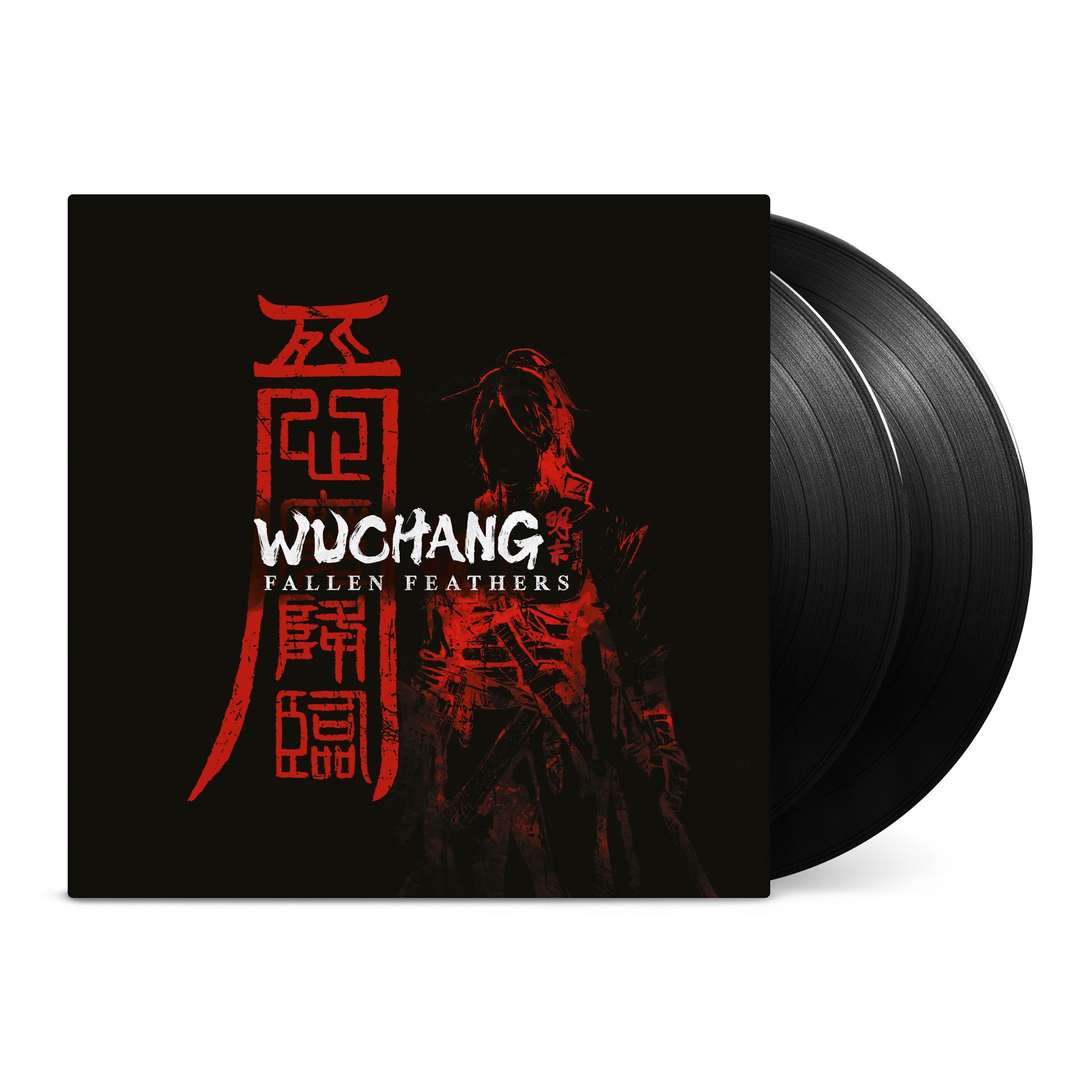 Vinyl record with cover featuring 'Wuchang Fallen Feathers' design on a white background